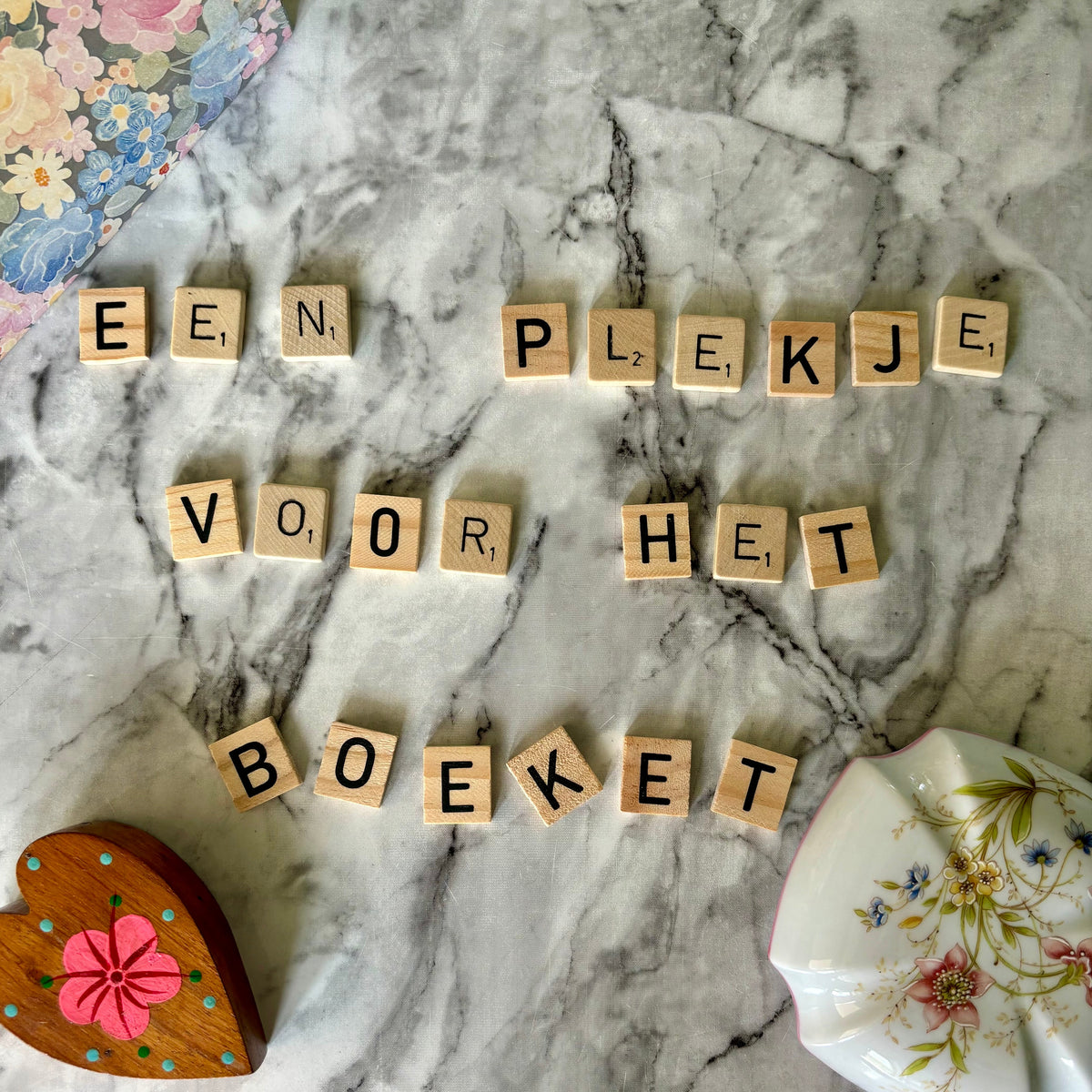 Een plekje voor het boeket